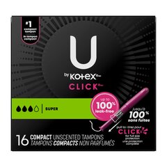 Kimberly-Clark U by Kotex Supreme Premium Compact Tampons, Super, 16 ct, Replaces Item 6951570, BX/1