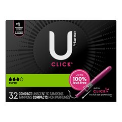 Kimberly-Clark U by Kotex Supreme Premium Compact Tampons, Super, 32 ct, Replaces Item 6951573, BX/1