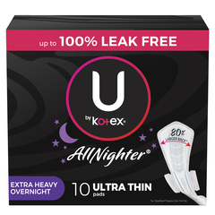 Kimberly-Clark U by Kotex Super Premium Ultra Thin Overnight Pad with Wings, 12 ct, Replaces Item 6947789., PK/1