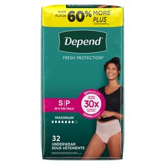 Kimberly-Clark Depend FIT-FLEX Incontinence Underwear for Women, Maximum Absorbency, Small, Blush, 32 Count, Replaces Item 6947920., PK/1, CS/64