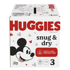 Kimberly-Clark Huggies Snug and Dry Diapers, Size 3, Giga Pack, 88 Ct - Replaces 6951532, CS/1