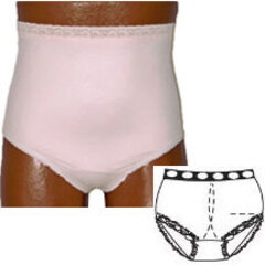 OPTIONS Ladies' Basic with Built-In Barrier/Support, Light Yellow, Center Stoma, XX-Large 11-12, Hips 47