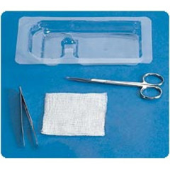 Medline Suture Removal Tray with Metal Littauer Scissors and Plastic Forceps, EA/1, CS/50