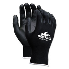 MCR Safety Economy PU Coated Work Gloves, Black, X-Large, Dozen