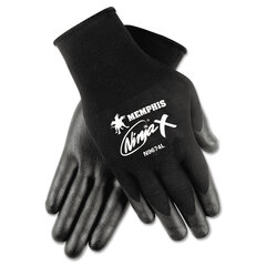 MCR Safety Ninja x Bi-Polymer Coated Gloves, Small, Black, Pair