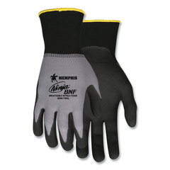 MCR Safety Ninja Nitrile Coating Nylon/Spandex Gloves, Black/Gray, X-Large, Dozen