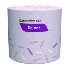 Cascades Pro Select Standard Bath Tissue, 1-Ply, White, 1,000/Roll, 96 Rolls/Carton