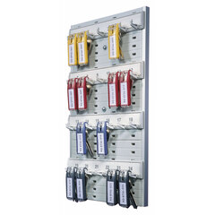 Durable Office Products Key Rack, 24-Tag Capacity, Plastic, Gray, 8.38 x 1.38 x 14.13