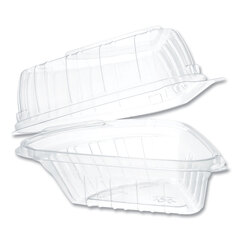 Dart Showtime Clear Hinged Containers, Pie Wedge, 6.67 oz, 6.1 x 5.6 x 3, Clear, Plastic, 125/Pack, 2 Packs/Carton
