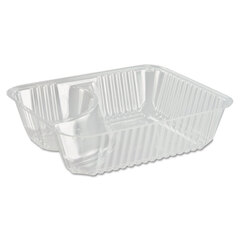 Dart ClearPac Small Nacho Tray, 2-Compartments, 5 x 6 x 1.5, Clear, Plastic, 125/Bag, 2 Bags/Carton