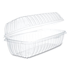 Dart Showtime Clear Hinged Containers, Hoagie Container, 29.9 oz, 5.1 x 9.9 x 3.5, Clear, Plastic, 100/Bag 2 Bags/Carton