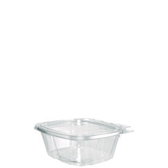 Dart ClearPac SafeSeal Tamper-Resistant/Evident Containers, Flat Lid, 16 oz, 4.9 x 2.5 x 5.5, Clear, Plastic, 100/Bag, 2 Bags/CT