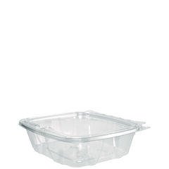 Dart ClearPac SafeSeal Tamper-Resistant/Evident Containers, Flat Lid, 24 oz, 6.4 x 1.9 x 7.1, Clear, Plastic, 100/Bag, 2 Bags/CT