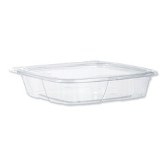 Dart ClearPac SafeSeal Tamper-Resistant/Evident Containers, Flat Lid, 35 oz, 7.9 x 8.8 x 1.8, Clear, Plastic, 100/Bag, 2 Bags/CT