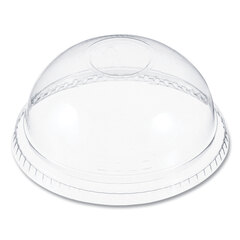 Dart Plastic Dome Lid, No-Hole, Fits 9 oz to 22 oz Cups, Clear, 100/Sleeve, 10 Sleeves/Carton