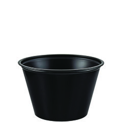 Solo Polystyrene Portion Cups, 4oz, Black, 250/Bag, 10 Bags/Carton