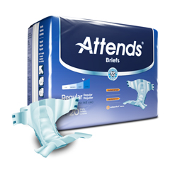 MON955304BG - Attends - Incontinent Brief Attends Tab Closure Regular Disposable Moderate Absorbency