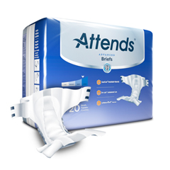 MON950224CS - Attends - Incontinent Brief Attends Tab Closure Regular Disposable Heavy Absorbency