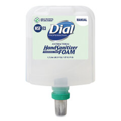 Dial Professional Antibacterial Foaming Hand Sanitizer Refill for Dial 1700 Dispenser, 1.2 L Refill, Fragrance-Free, 3/Carton