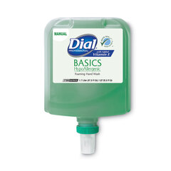 Dial Professional Basics Hypoallergenic Foaming Hand Wash Refill for Dial 1700 Dispenser, Honeysuckle, with Vitamin E, 1.7 L, 3/Carton