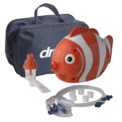 Drive Medical Pediatric Fish Compressor Nebulizer with Reusable and Disposable Neb Kit