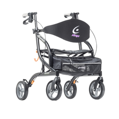 Drive Medical eXcursion XWD Heavy Duty Rollator Rolling Walker, Pearl Black
