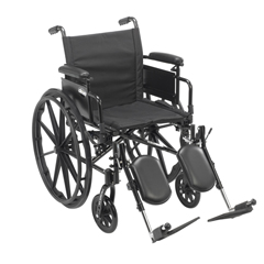 Drive Medical Cruiser X4 Lightweight Dual Axle Wheelchair with Adjustable Detachable Arms, Desk Arms, Elevating Leg Rests, 16