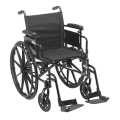 Drive Medical Cruiser X4 Lightweight Dual Axle Wheelchair with Adjustable Detachable Arms, Desk Arms, Swing Away Footrests, 18