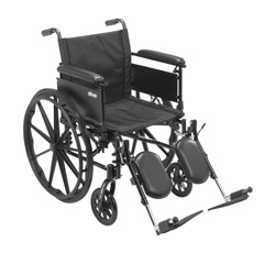 Drive Medical Cruiser X4 Lightweight Dual Axle Wheelchair with Adjustable Detachable Arms, Full Arms, Elevating Leg Rests, 18