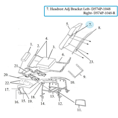 DRVD574P-1048 - Drive Medical - Adjustable Left Headrest Bracket for 3-Position Recliner