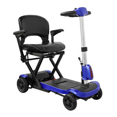 Drive Medical ZooMe Auto-Flex Folding Travel Scooter, Blue