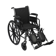 Drive Medical Cruiser III Light Weight Wheelchair with Flip Back Removable Arms, Adjustable Height Desk Arms, Elevating Leg Rests, 16