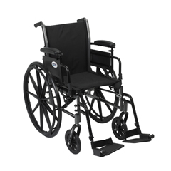 Drive Medical Cruiser III Light Weight Wheelchair with Flip Back Removable Arms, Adjustable Height Desk Arms, Swing away Footrests, 16