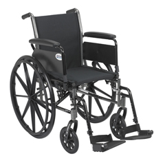 Drive Medical Cruiser III Light Weight Wheelchair with Flip Back Removable Arms, Full Arms, Swing away Footrests, 16
