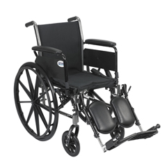 Drive Medical Cruiser III Light Weight Wheelchair with Flip Back Removable Arms, Full Arms, Elevating Leg Rests, 20