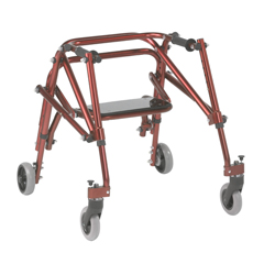 Drive Medical Nimbo 2G Lightweight Posterior Walker with Seat, Small, Castle Red