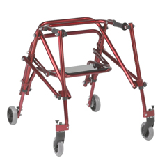Drive Medical Nimbo 2G Lightweight Posterior Walker with Seat, Medium, Castle Red