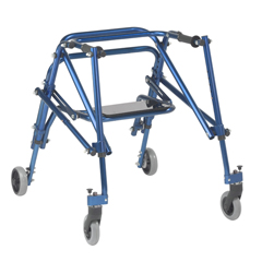 Drive Medical Nimbo 2G Lightweight Posterior Walker with Seat, Medium, Knight Blue