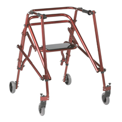 Drive Medical Nimbo 2G Lightweight Posterior Walker with Seat, Large, Castle Red