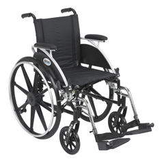 Drive Medical Viper Wheelchair with Flip Back Removable Arms, Desk Arms, Swing away Footrests, 14