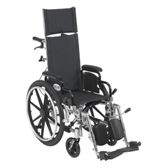 Drive Medical Viper Plus Light Weight Reclining Wheelchair with Elevating Leg Rests and Flip Back Detachable Arms, 12