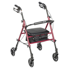 Drive Medical Adjustable Height Rollator Rolling Walker with 6