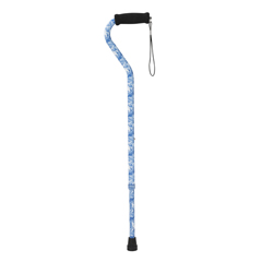 Drive Medical Foam Grip Offset Handle Walking Cane, Swirl