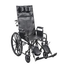 Drive Medical Silver Sport Full-Reclining Wheelchair, Desk Arms, 16