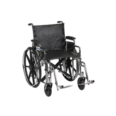 Drive Medical Sentra Extra Heavy Duty Wheelchair, Detachable Desk Arms, Swing away Footrests, 20