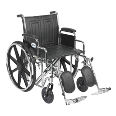 Drive Medical Sentra EC Heavy Duty Wheelchair, Detachable Desk Arms, Elevating Leg Rests, 20