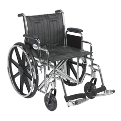 Drive Medical Sentra EC Heavy Duty Wheelchair, Detachable Desk Arms, Swing away Footrests, 20