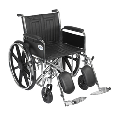 Drive Medical Sentra EC Heavy Duty Wheelchair, Detachable Full Arms, Elevating Leg Rests, 20