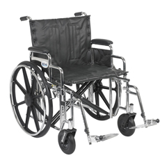 Drive Medical Sentra Extra Heavy Duty Wheelchair, Detachable Desk Arms, Swing away Footrests, 22
