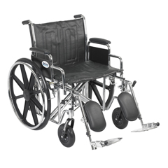 Drive Medical Sentra EC Heavy Duty Wheelchair, Detachable Desk Arms, Elevating Leg Rests, 22